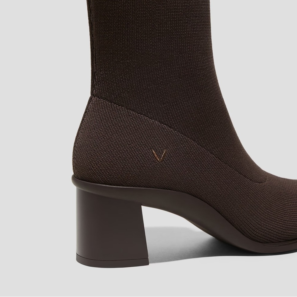 VIVAIA Almond-Toe Running Heel Boots (Amanda) SZ 8  dark chocolate brown - Picture 6 of 16